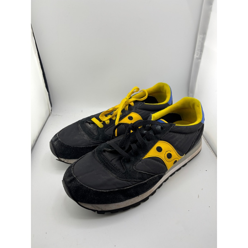 Saucony Jazz Original Mens Black Yellow Blue Sneakers S2044-510 Size 10